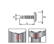 Skrūves uzliku stiprināšanai - flathead